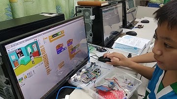 Arduino（土壤洷度檢測）+scratch遊程式設計之「虛實澆花」