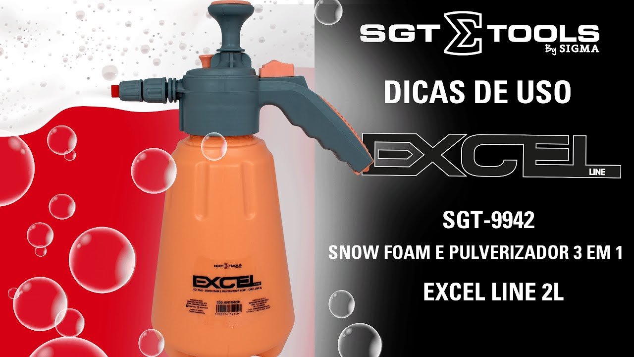 SGT-9942 - SNOW FOAM E PULVERIZADOR 3 EM 1 EXCEL LINE 2L - Sigma Tools