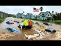 Hawaii USA Catastrophic Flooding Turns Oahu Roads Into Waterways Drowning Vehicles Homes