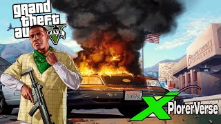 GTA V – Action Scene! Police Cars Exploded & Helicopter Crash! 💥