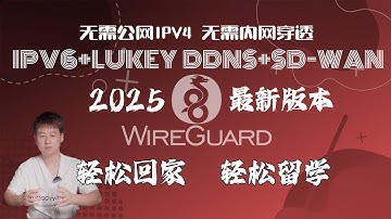 2025年WireGuard最新版通过IPV6配合Lucky反代实现回家及留学完胜所有SD-WAN