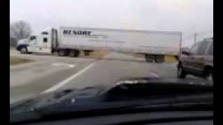 Benore tractor trailer blocks highway cant drive.