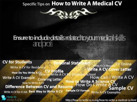 How To Write A Medical Cv YouTube