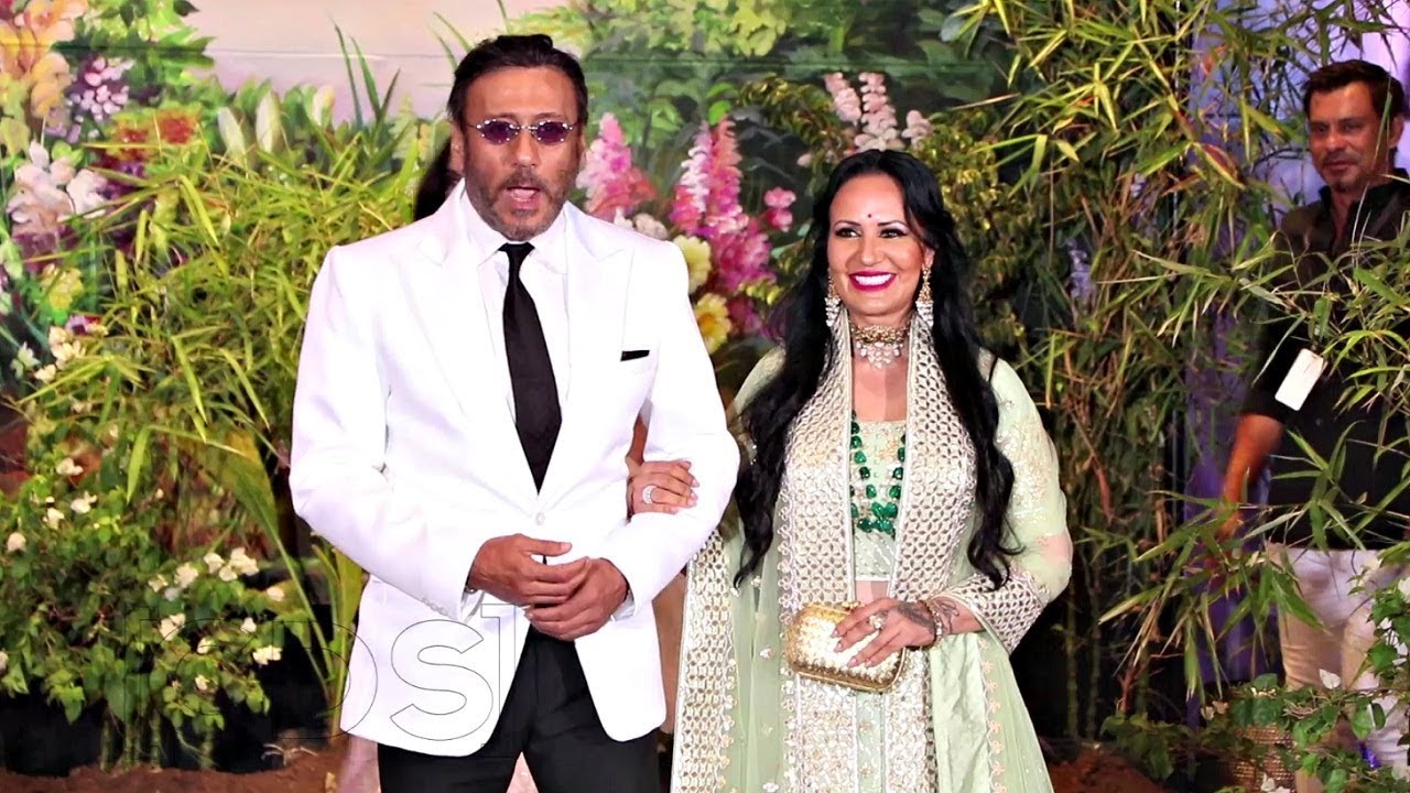 Image result for Jackie Shroff With Wife Ayesha Shroff At Sonam Kapoor Wedding Reception