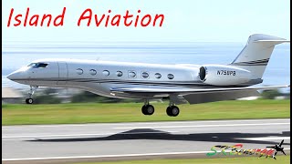 Private Regional action St Kitts Airport Embraer 145 Gulfstream G6 Beech 1900