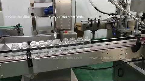 Automatic cap loading feeding bottle high speed capping machine testing video