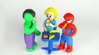 Baby Hulk Big Giant Feet Play Doh Cartoons Frozen Elsa Superhero Babies Stop Motion Animations