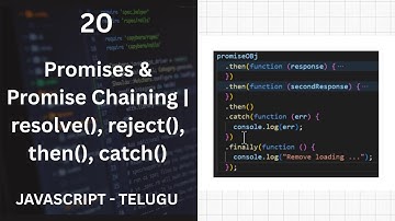 Promises & Promise Chaining | resolve(), reject(), then(), catch() - Telugu