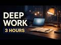 3 Hours Deep Work Music – Rainy Night for Focus &amp; Productivity (No Distractions) | Deep Focus Music