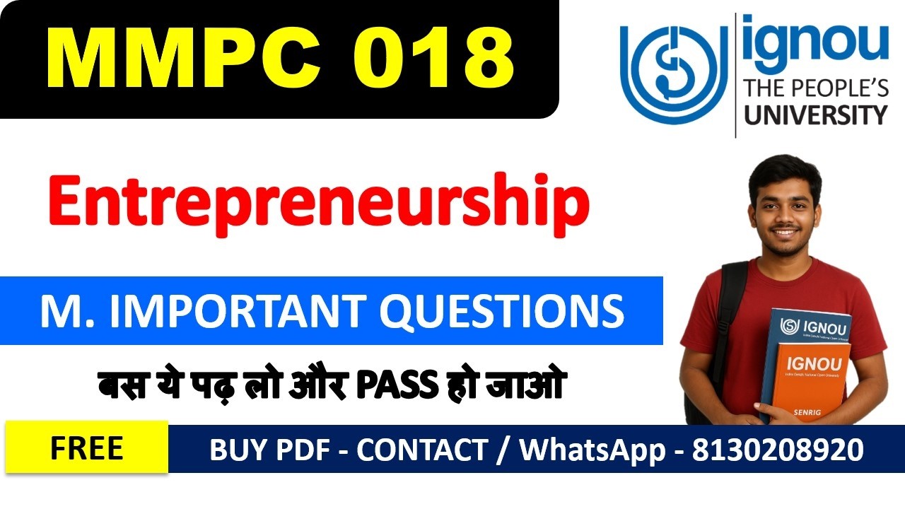 MMPC-018 Most Important Questions with Answers | Entrepreneurship ...