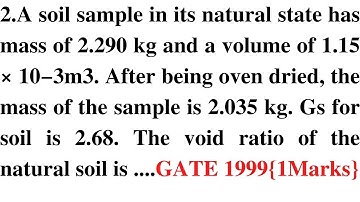 Target GATE ESE | Geotechnical Engineering | GATE PYQ Questions on soil water relationships