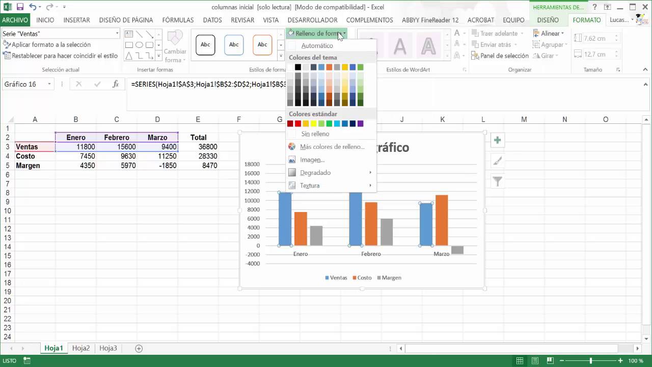 Como hacer diagrama de barras en excel