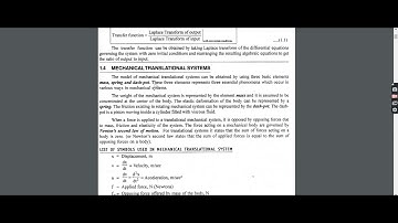 Control Systems - Mathematical Models