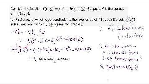 FInding perpendicular and tangent vectors using gradient