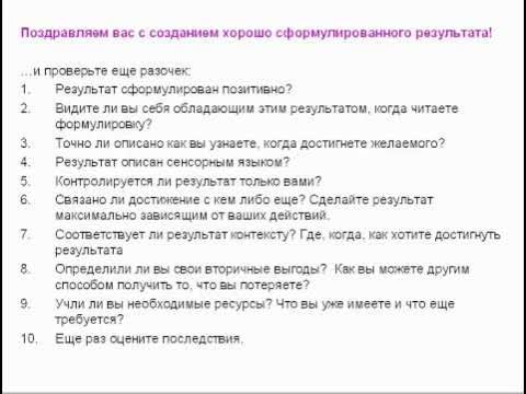 Хср хорошо сформулированный результат. Условия хорошо сформулированного результата. Как сформулировать результат проекта. Хорошо сформулированный результат нлп. Техника хорошо сформулированного результата.