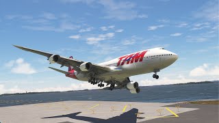 Dangerous Landing of TAM Airlines Boeing 747 at Logan International Airport - MFS2020