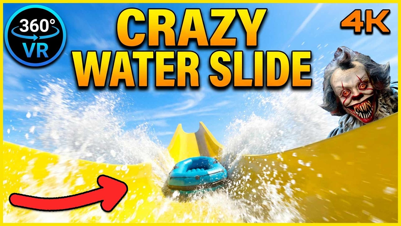 CRAZY 360° VR Water Slide! 💦 POV Roller Coaster with Giant Splash