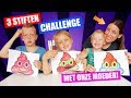 3 STIFTEN CHALLENGE met onze MOEDER!! [3 Marker Challenge] ♥DeZoeteZusjes♥