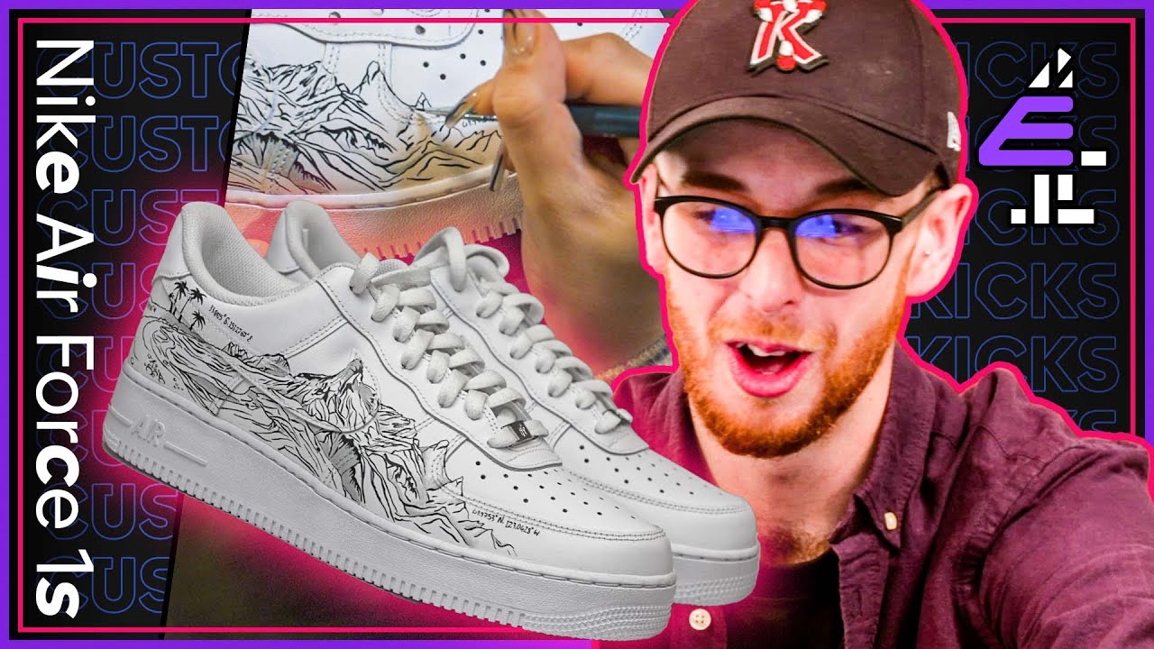 Custom Nature Inspired Nike Air Force 1s | Custom Kicks - YouTube