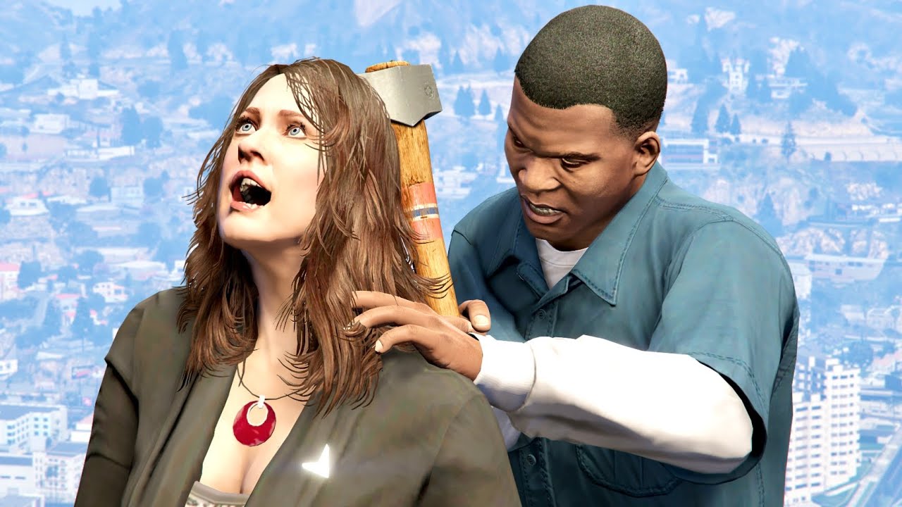 GTA V PC Franklin Kills Amanda (Editor Rockstar Movie Cinematic Short Film)