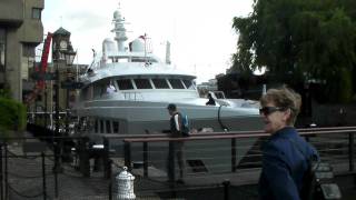 St Katharine Docks - Super Yacht in the Lock