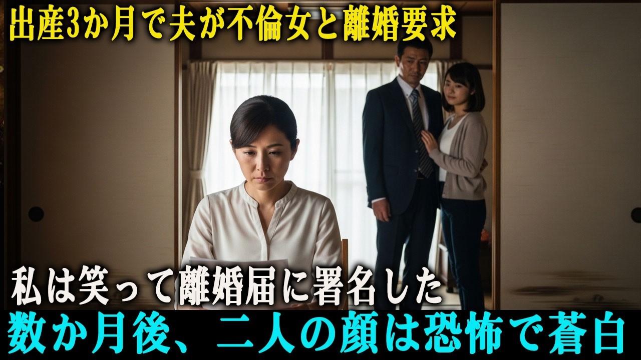 出産からわずか3か月――夫は不倫相手を家に連れてきて離婚を求めてきた。 私は鼻で笑いながら署名した。 そして数か月後、再び私と対面した彼らの顔は、恐怖で青ざめていた――