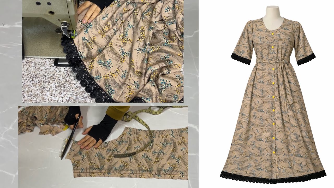 فصال وخياطة دشداشة بسيطة قياس✅ xxL ✂️🪡🧵