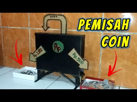 Ide kreatif dari kardus Membuat alat  sortir coin 