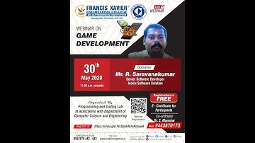 Webinar on Game Development conducted by Programming and Coding Lab,CSE Department FXEC