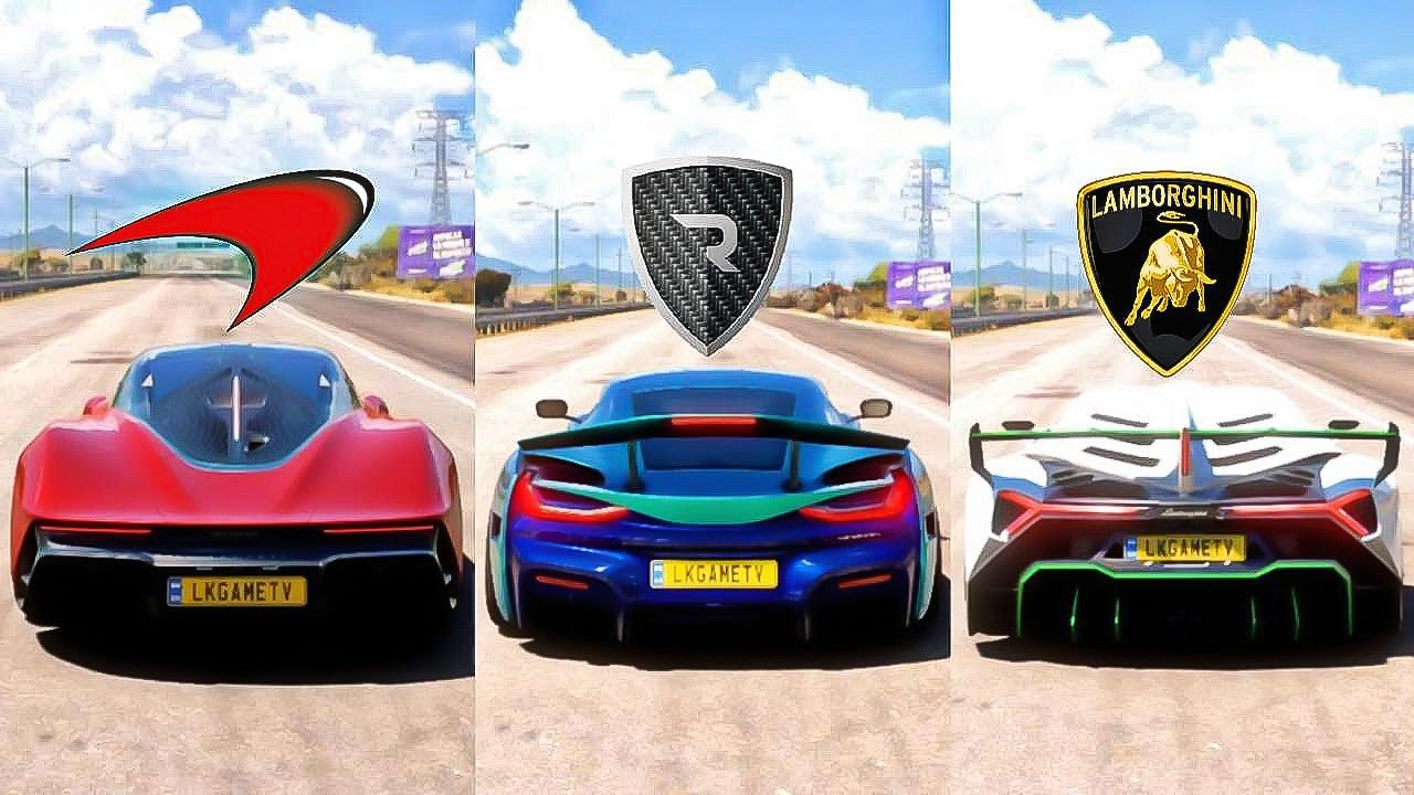 FH5 DRAG RACE! 1430Hp SPEEDTAIL Vs 1893Hp NEVERA Vs 1472Hp VENENO - YouTube
