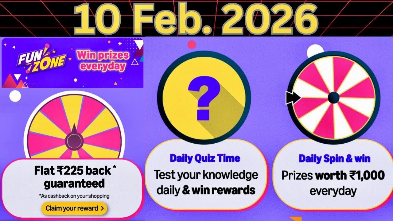 Amazon Daily Quiz Time Quiz Answer Today Amazon Daily Spin Quiz Answer Today Amazon 10 February 2026