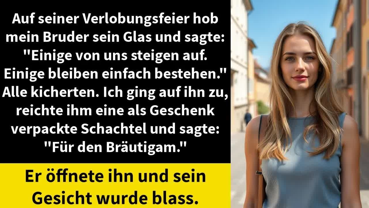 Auf seiner Verlobungsfeier hob mein Bruder sein Glas und sagte： ＂Einige von uns steigen auf