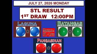 STL 1st Draw 12pm Result  STL Laguna STL Batangas STL Pangasinan July 27, 2026 MONDAY