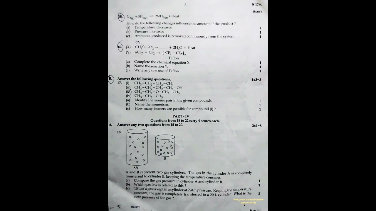 SSLC EXAMINATION 2022 CHEMISTRY QUESTION PAPER WITH ANSWERS