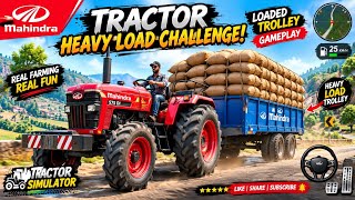 Mahindra Tractor Heavy Load Challenge! 😱 Loaded Trolley Gameplay | Tractor Wala Game screenshot 4