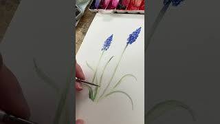 The easiest spring flower to paint! Try the Muscari watercolour  tutorial now on my channel!