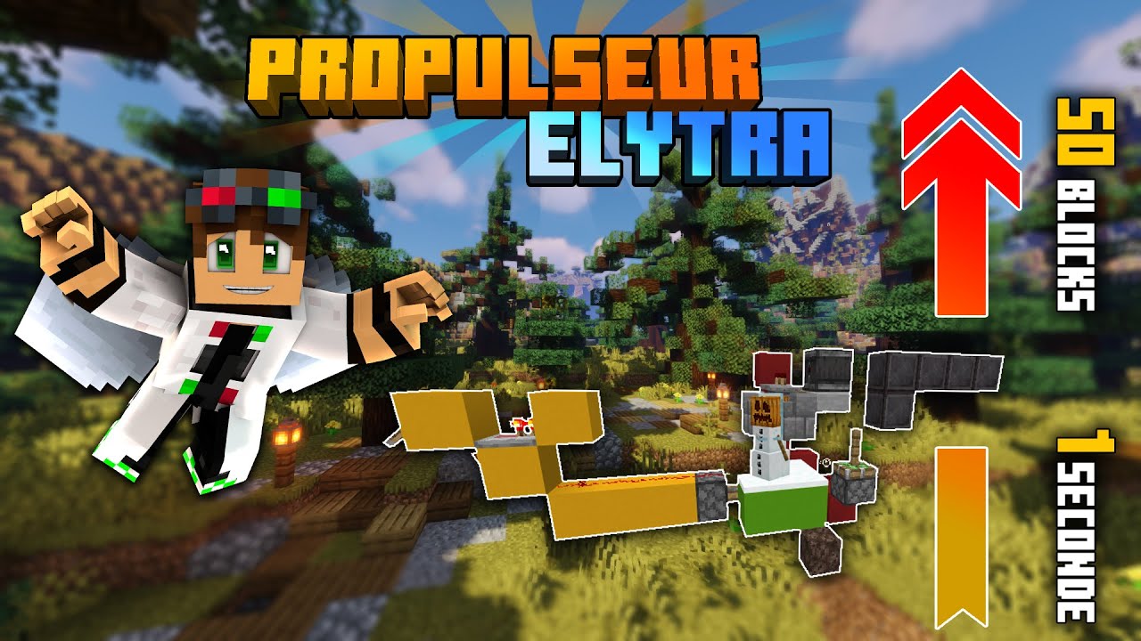 🔨 Propulseur A Elytra Sur Minecraft Bedrock ! - Monter de 50/100 Blocks