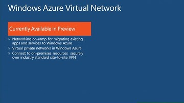 TechEd Europe 2012 Extending Enterprise Networks to Windows Azure using Windows Azure Virtual Networ
