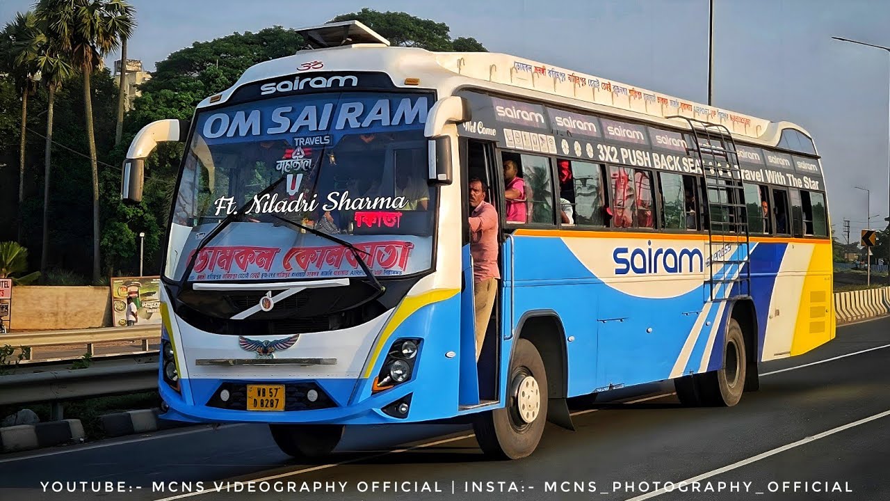 Om Sairam Domkol to Kolkata WB 57D 8287 সাইরাম বাস ডোমকল টু কলকাতা, করিমপুর কৃষ্ণনগর  হয়ে। 