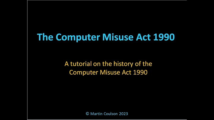 InfoSec - Computer Misuse Act 1990