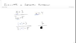 Evaluate rational expressions