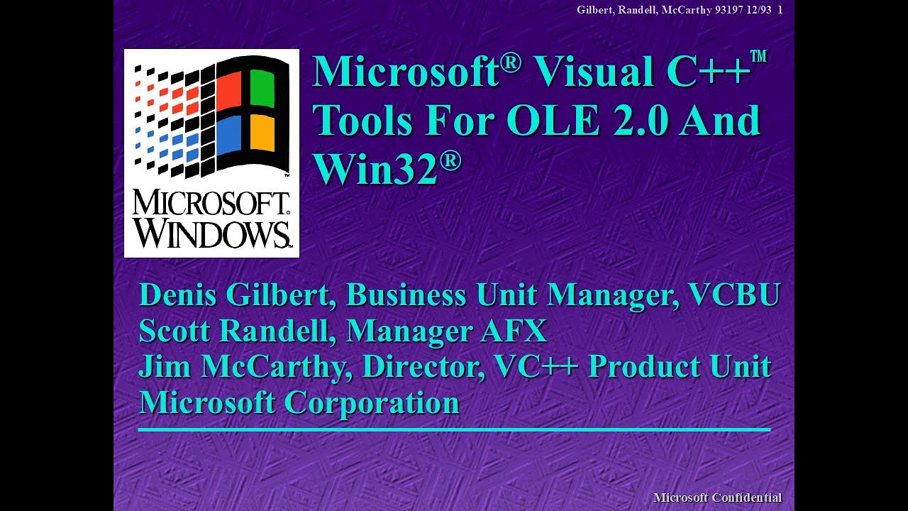 [SLIDES] PDC 1993 - Microsoft Visual C++: Tools for OLE 2.0 and Win32 ...