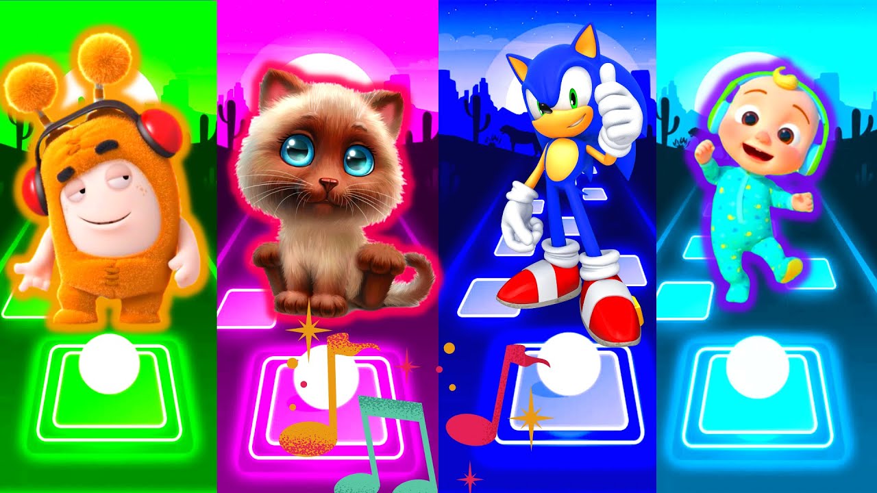 ODDBODS SLIK vs CUTE CAT vs SONIC vs TILES HOP YouTube