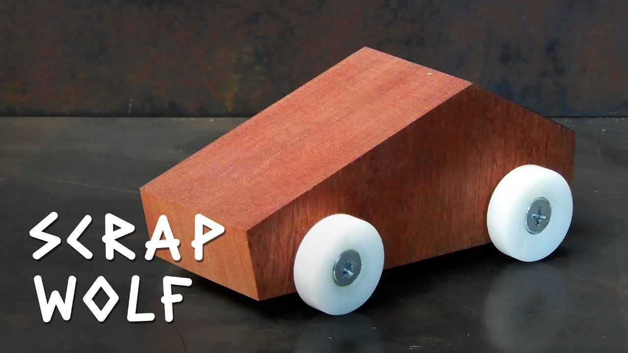 Strakke houten speelgoedauto maken - Scrap Wolf