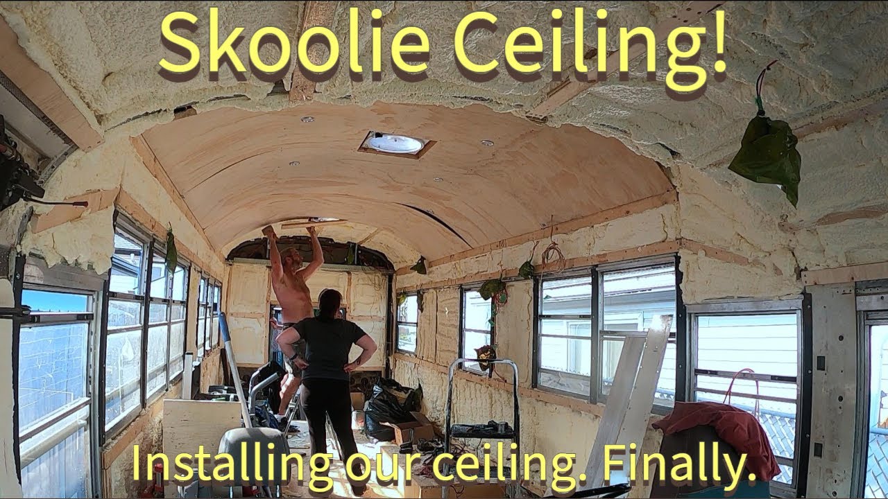 Bus Build Ep 30 - Installing the ceiling - YouTube
