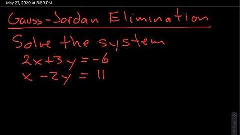 Gauss-Jordan Elimination. 2x2 Matrix
