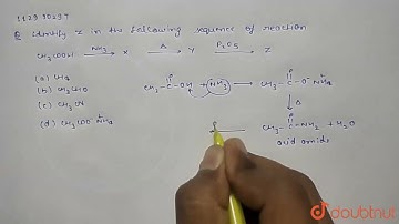 Identify Z in the following sequence of reaction. CH_(3) COOH overset(NH_(3)) to X overset(Delta...