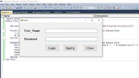 How to Create signUp Form for login page in VB.NET using SQL Server Database in Hindi?