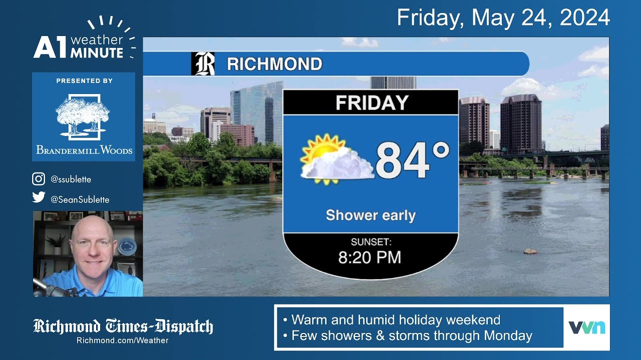 Friday morning showers in RVA, then a warm, humid weekend forecast ...
