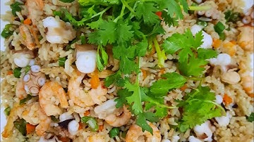 Cơm chiên hải sản | Cách xử lý hải sản ko ra nước | Cách chiên hạt cơm tơi, nguyên hạt | Tập 167